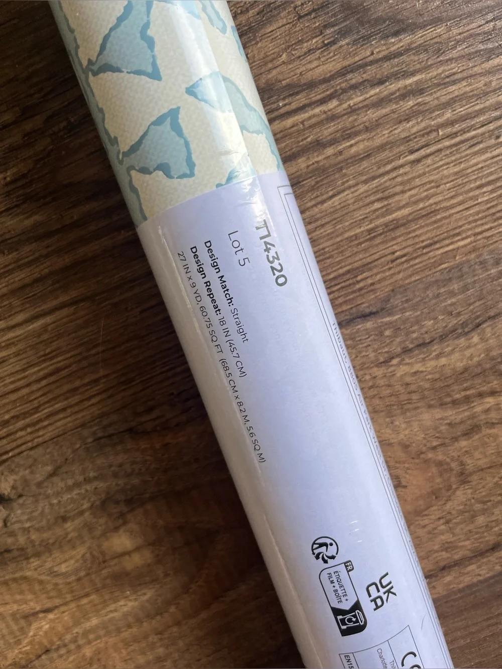 NWT ~ THIBAUT Wallpaper Chamomile T14320 Spa Blue 1 Double Roll Sealed